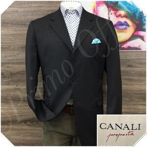 CANALI Mens Blazer Sport Coat Casual Jacket Size 44L Gray Wool Suit‎ VINTAGE